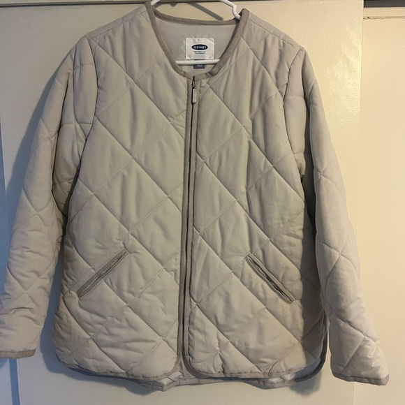 Old Navy lightweight collarless puffer jacket - natural/beige size L - Picture 7 of 7